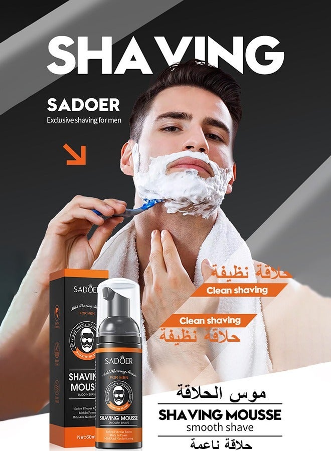 SADOER Foaming Shaving Mousse Moisturizing Shaving For Men Travel Shaving Cream Gentle Beard Softening Men's Shaving Cream Soothe Skin And Hydrates Facial Hair Shave Gel - Image 1