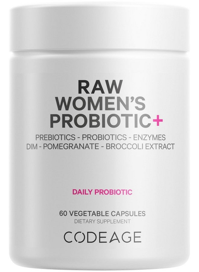 Codeage Raw Women’s Probiotic+ Supplement - 34 Probiotic Strains, 100 Billion CFUs, Digestive Enzymes, Prebiotic Blend, DIM, Pycnogenol Herbal Extracts, Phytonutrients - Non-GMO - 30 Capsules - Image 1