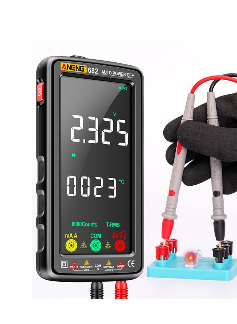 6000 مقياس رقمي متعدد LCD كبير ذكي مضاد للحرق وقابل لإعادة الشحن