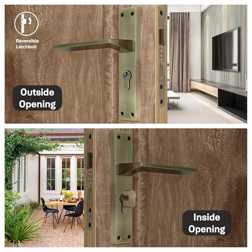Yale Mortise Door Lock Handle Set High Security Door Locks for Main Door - Door Handle Lock for Home, Office, Bedroom - Fits 30-40mm Doors - 3 Keys - 1 Year Warranty (Antique Brass Finish) - Image 5