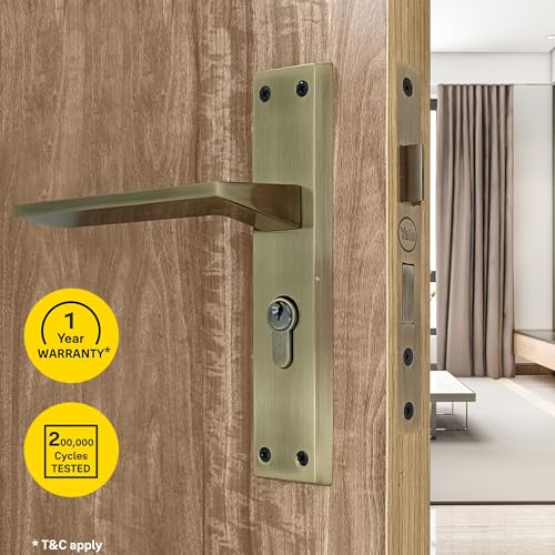 Yale Mortise Door Lock Handle Set High Security Door Locks for Main Door - Door Handle Lock for Home, Office, Bedroom - Fits 30-40mm Doors - 3 Keys - 1 Year Warranty (Antique Brass Finish) - Image 3