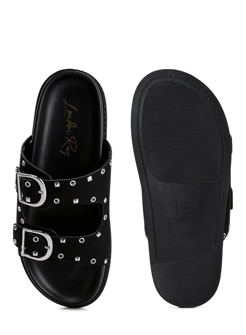 London Rag Lenny Embellished Sandals in Black