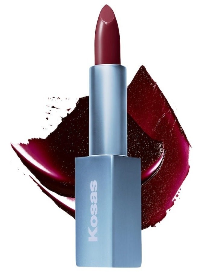 Kosas Weightless Satin Lip Color-Star Power-Cool Burgundy Moisturizing Lipstick, 4g - Image 1