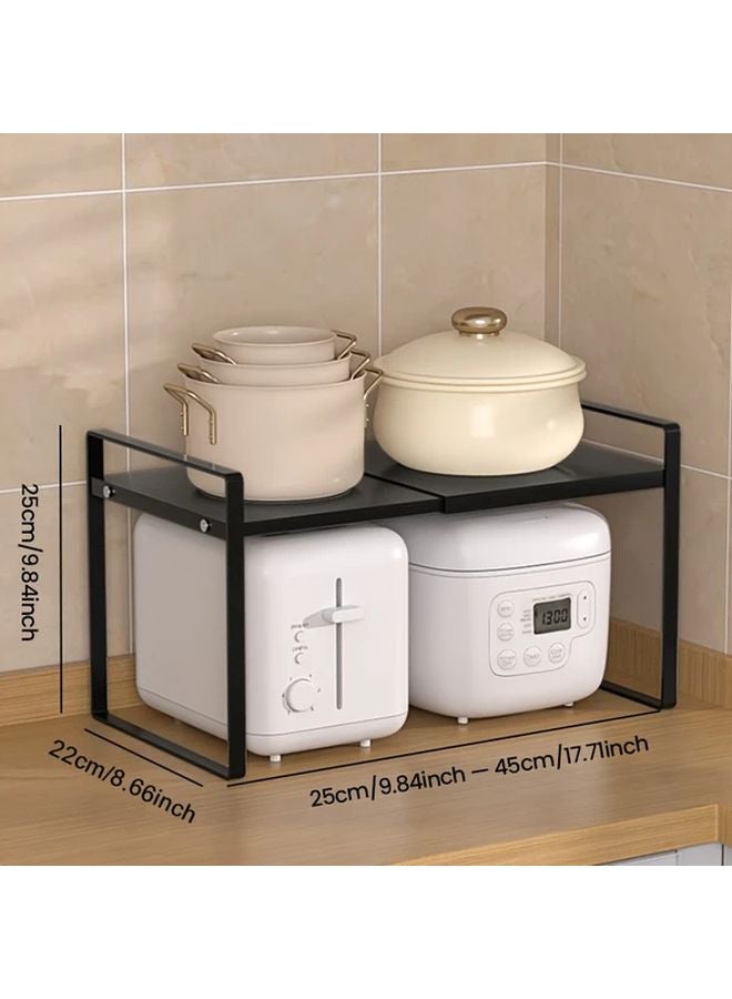 White Adjustable Height Expandable Kitchen Cabinet Organizer Pull Out Shelf - Image 5