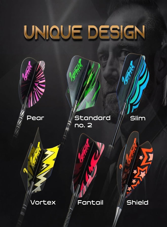 IgnatGames Dart Flights and Accessories – 18/30 GlideXPro 130 Micron Flights in Various Shapes and 6 Flight Protectors - Image 2
