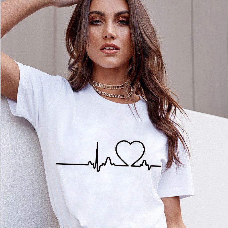 Cross-border supply T-shirt printed T-shirt women's short-sleeved women's clothing - Image 2