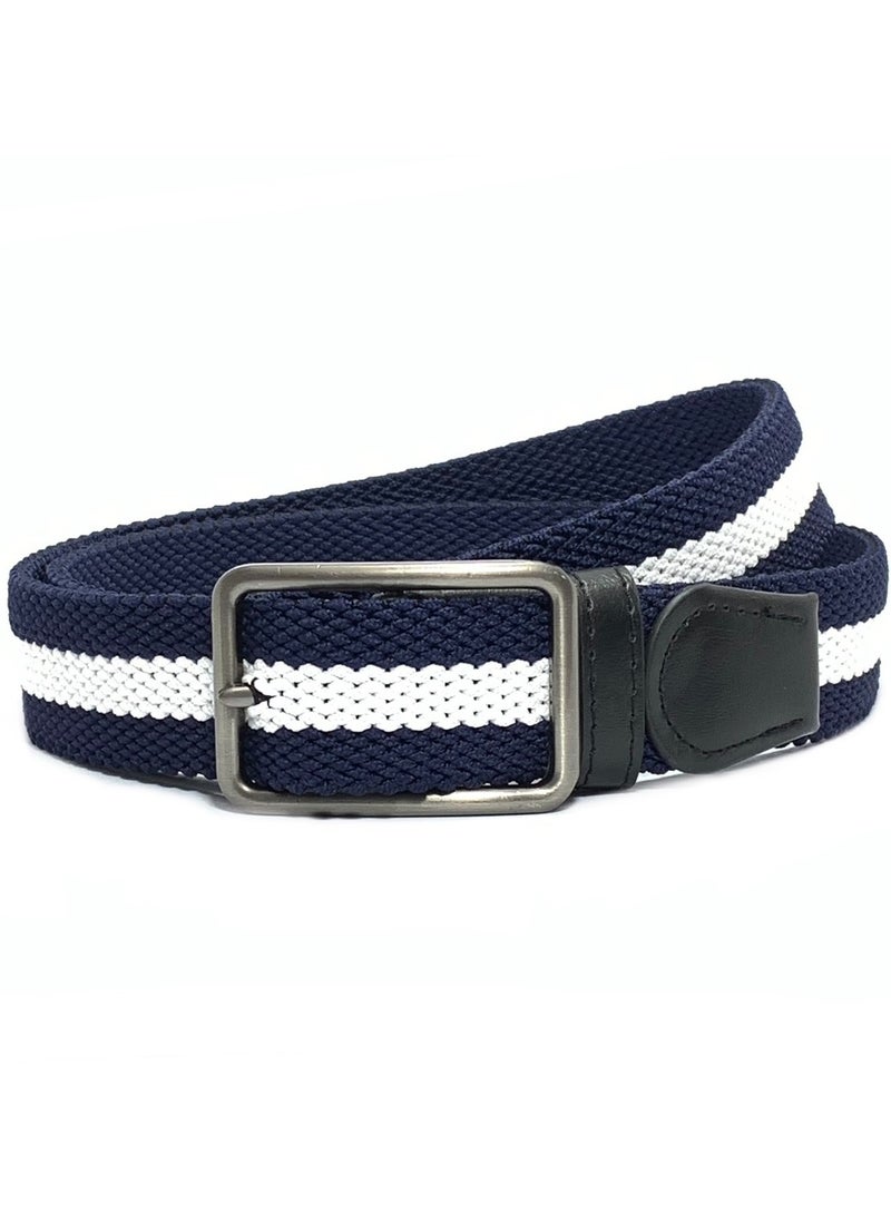 Classic Milano - Classic Milano® Braided Canvas Woven Elastic Stretch Belt for Men/Women/Junior with Multicolored Belt men Enclosed in an Elegant Gift Box by Milano Leather - Image 1