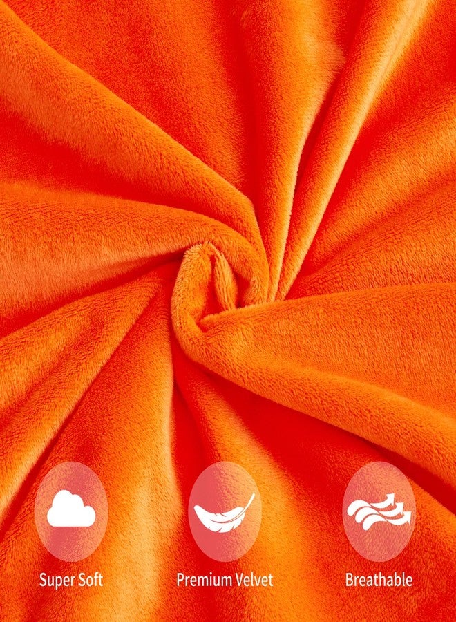GriNeed Fall Orange Throw Pillow Covers Decorative Velvet Set of 2 18x18 Inch Pillow Covers, Soft Burnt Orange Pillowcases for Couch Sofa Bed Living Room, Farmhouse Boho Decor, Accent Cushion Covers - Image 5