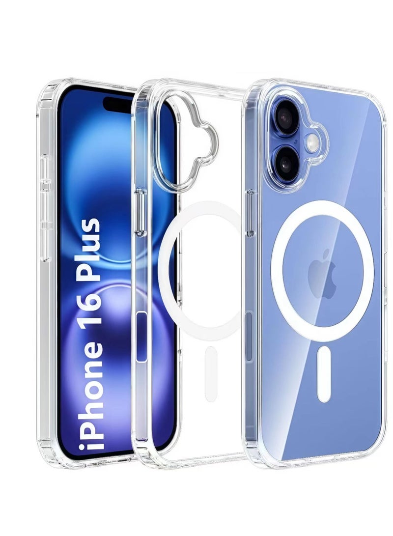 FLYHSO Case Cover for iPhone 16 Plus 6.7 inch, Compatible with MagSafe, Scratch-Resistant Back, Anti-Scratch Clear Back Magnetic Phone Cover - Image 1
