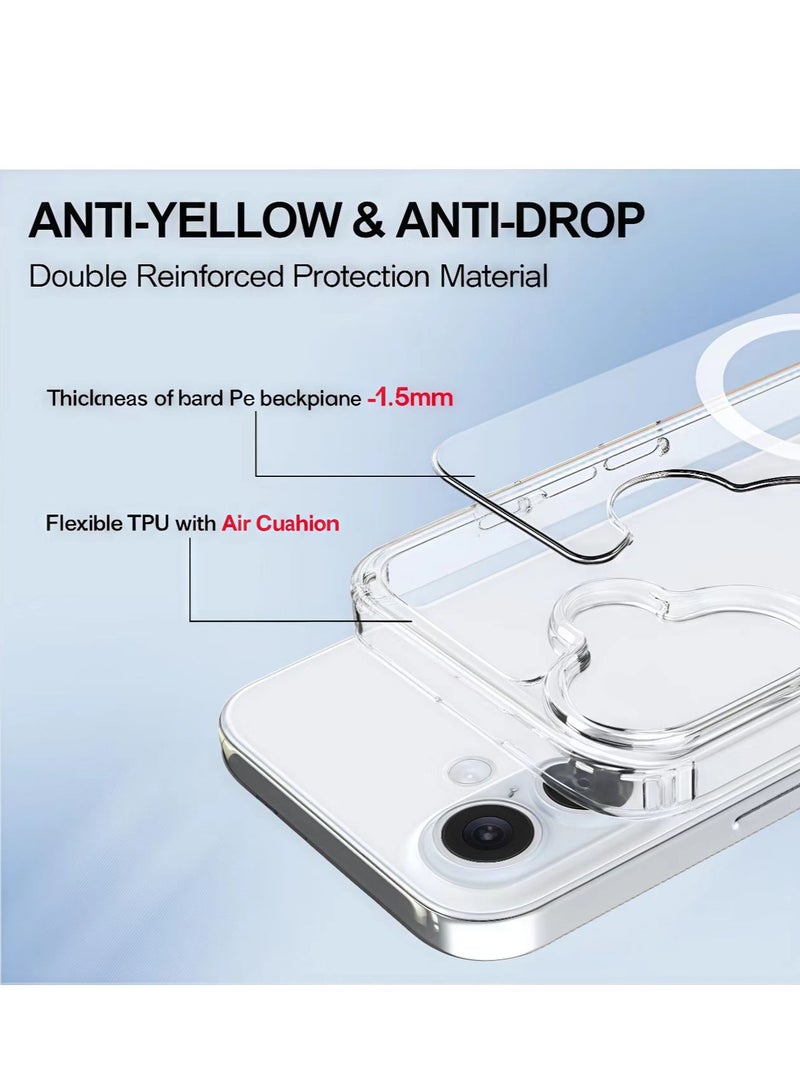 FLYHSO Case Cover for iPhone 16 Plus 6.7 inch, Compatible with MagSafe, Scratch-Resistant Back, Anti-Scratch Clear Back Magnetic Phone Cover - Image 3