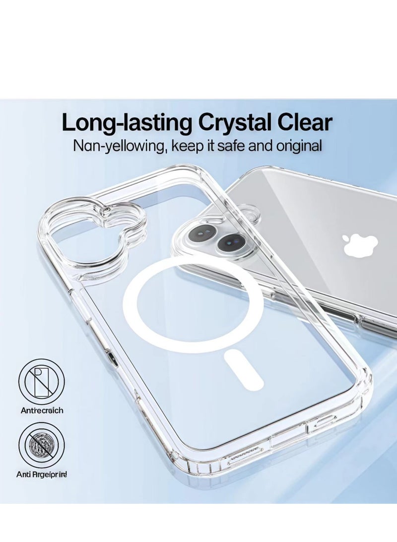 FLYHSO Case Cover for iPhone 16 Plus 6.7 inch, Compatible with MagSafe, Scratch-Resistant Back, Anti-Scratch Clear Back Magnetic Phone Cover - Image 2