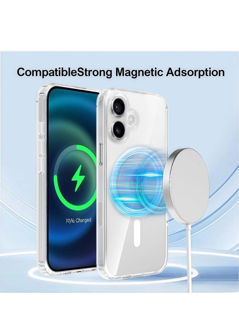 FLYHSO Case Cover for iPhone 16 Plus 6.7 inch, Compatible with MagSafe, Scratch-Resistant Back, Anti-Scratch Clear Back Magnetic Phone Cover - Image 4