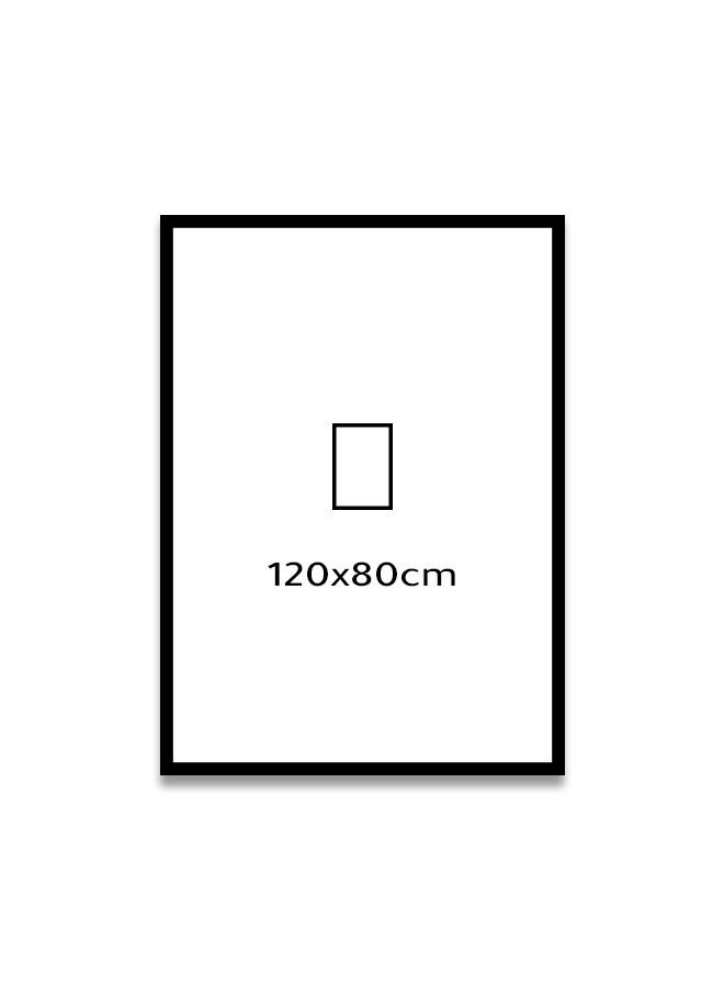 ماركتنا لوحة جدارية قماشية فنية لتزيين الحائط بتصميم خط كوفي مع برواز اسود مقاس (120x80) قطعة واحدة - Image 3