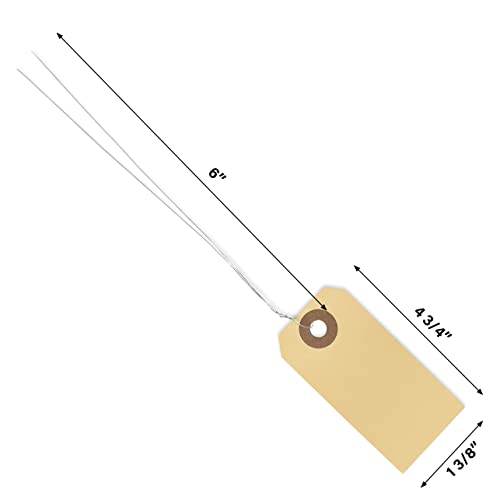 EZDOM Shipping Tags with Wire Ties #1-2 3/4” x 1 3/8” - 250 Blank Manilla Tags with Wire Attached and Reinforced Hole, Wire Labels Write On - Image 2