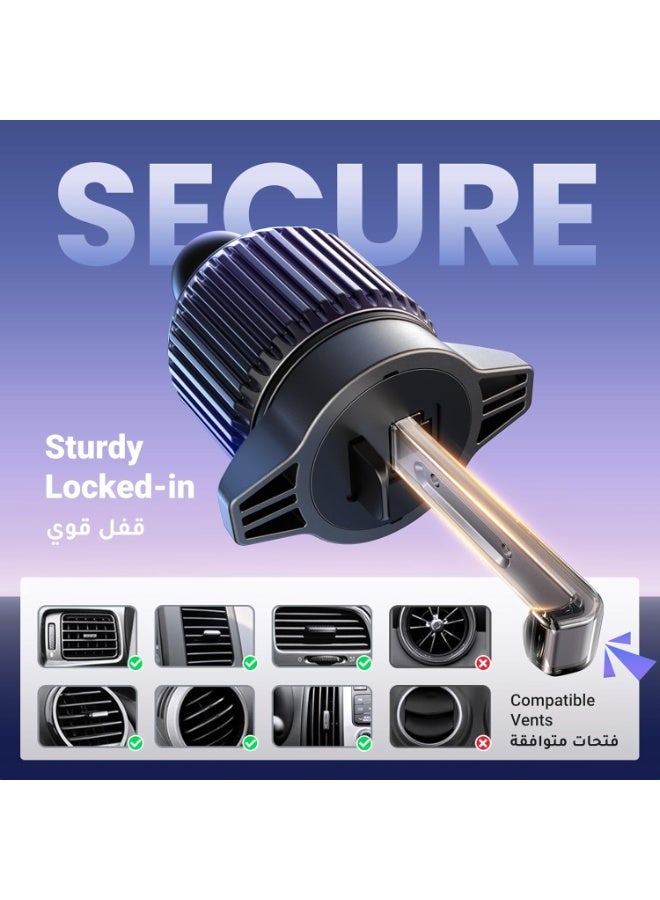 Car Phone Holder Car Mount, [Upgraded 4-in-1 Dashboard/Air Vent/Windscreen], [One-button Release], Metal Hook Mobile Holder, Fit for iPhone 17/16/15/14, Samsung S25/24/23, 4.7-7.2" Accessories - Image 1