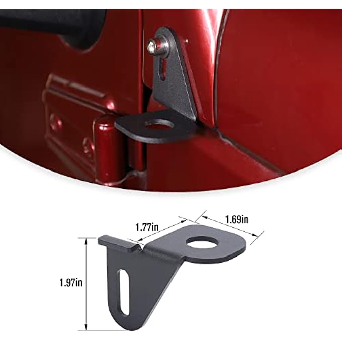 rayihni Compatible with 2007-2022 Jeep Wrangler JK JL, CB Radio Antenna Mount Bracket, Passenger Side - Image 3