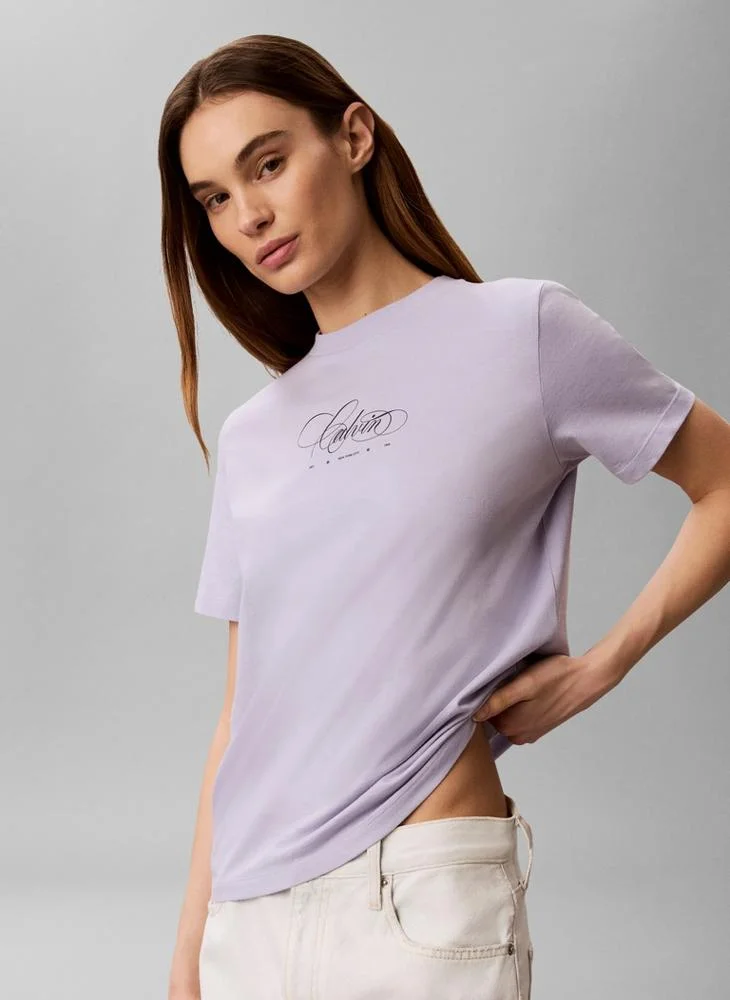Calvin Klein Jeans  Logo Graphic Crew Neck T-Shirt for Women | Best Price UAE