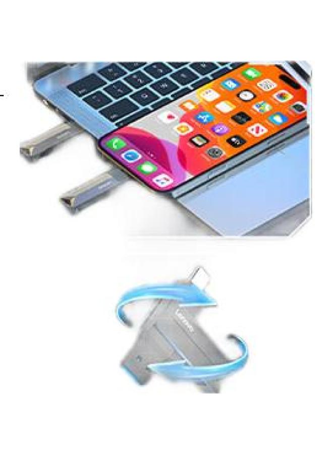 Lenovo Lenovo 32Gb Phone Usb Flash Drive, Type-C Usb3.2 Dual Interface Rotating Flash Drive, Durable Metal, Essential For Business And Office, Y200 Series - Image 1