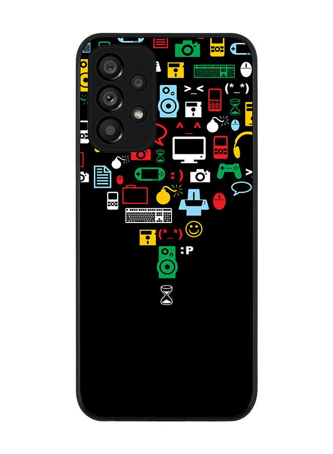 Stylizedd Rugged Black edge case for Samsung Galaxy A73 5G Slim fit Soft Case Flexible Rubber Edges Anti Drop TPU Gel Thin Cover - Convergence (Black) - Image 1