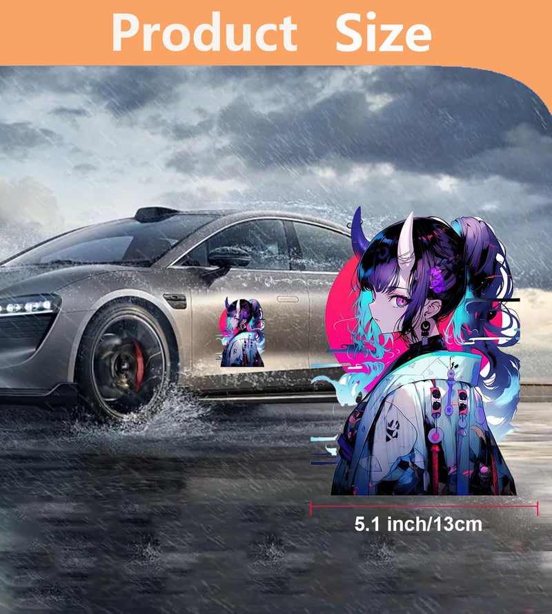 EARLFAMILY 5.1'' Japanese Demoness Samurai Anime Car Sticker Bumper Trunk Window Vinyl Car Decals Waterproof - Image 2