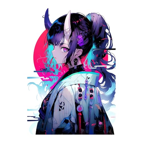 EARLFAMILY 5.1'' Japanese Demoness Samurai Anime Car Sticker Bumper Trunk Window Vinyl Car Decals Waterproof - Image 1