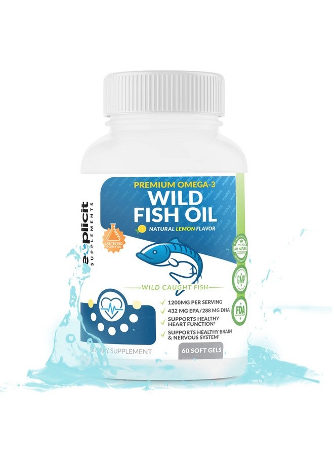eXplicit Supplements Wild Fish Oil Omega 3 Epa/Dha Burpless Lemon Flavored Non Gmo Gluten & Soy Free 1200Mg Per Serving 60 Servings 60 Capsules - Image 2