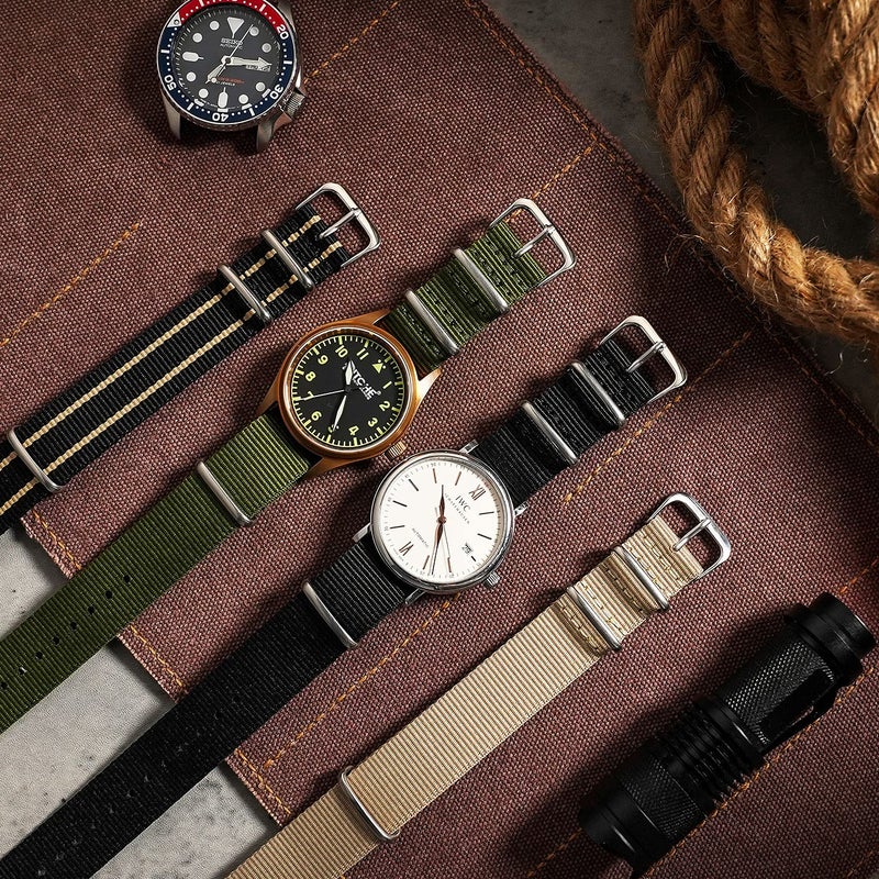 Ritche Christmas Gift 22mm Nylon Straps Nylon Watch Bands Compatible with Seiko Watch for Men Women (4 Packs), White Elephant Gifts, Stocking Stuffers for Men - Image 2