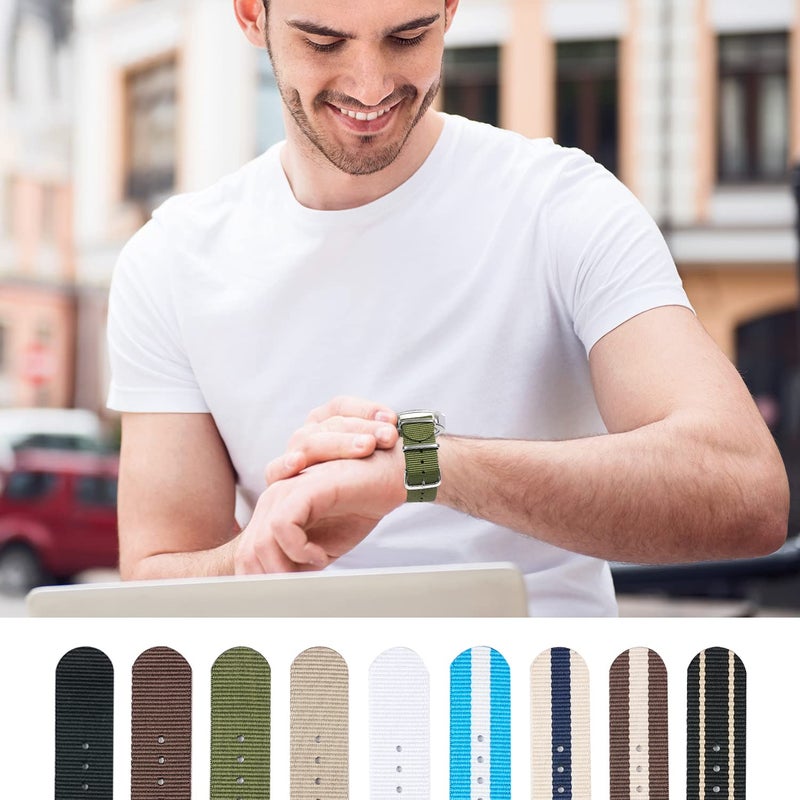 Ritche Christmas Gift 22mm Nylon Straps Nylon Watch Bands Compatible with Seiko Watch for Men Women (4 Packs), White Elephant Gifts, Stocking Stuffers for Men - Image 3