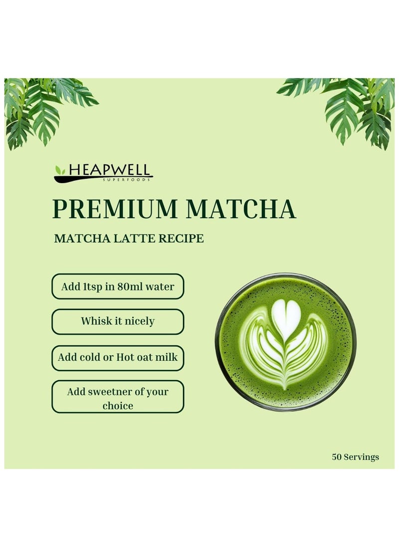 Heapwell Matcha Heapwell Superfoods Pack of 2 Japanese Green Tea Powder 50g (50 Servings), Organic & Pure Matcha Powder with Premium Quality, No Artificial Sweeteners 50 gm  - Image 5