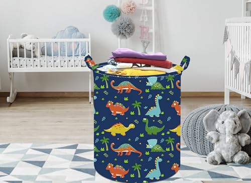 ACMUUNI Collapsible Kids Laundry Basket Clothes Hamper, Foldable Storage Organizer Bin, Toy Clothes Storage with Handles for Boys Girls Bedroom, Room Decor Dinosaur - Image 5