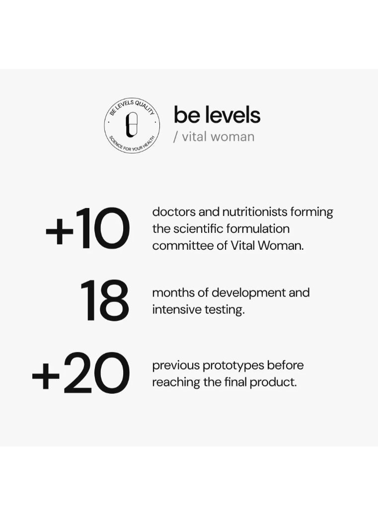 Be Levels Vital Woman – Balance Hormones, Reduce Hot Flushes & PMS,Menopause – 1500mg Myo-Inositol | Maca 300mg , 194mg Berberine & Ashwagandha | Vitamin D 500%, Black Cohosh - Vegan - Image 3