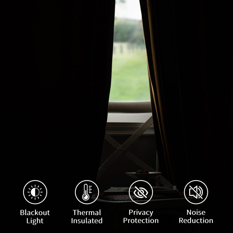 FMFUNCTEX Velvet Blackout Curtains Gold Brown Thermal Insulated Curtains for Bedroom Living Room Darkening Curtains 84 Inches Long Soft Luxury Heavy Rod Pocket Brown Drapes Dining Room 2 Panels Set - Image 5
