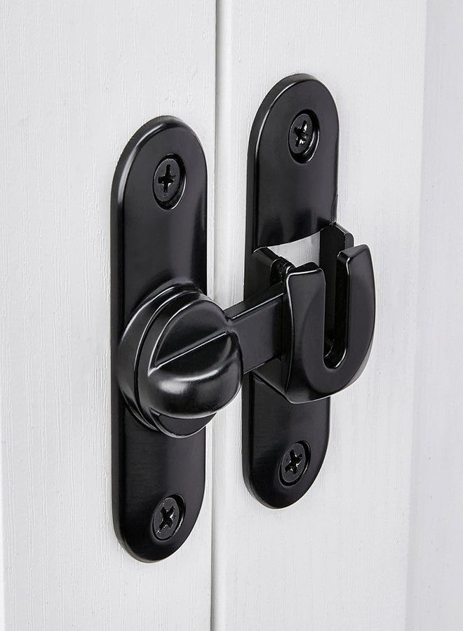 INIRET Black Barn Door Latches,90/180 Degree Gate Lock,Flip Gate Latches Hardware,Zinc Alloy Right Angle Door Lock Latch,Door Security Sliding Door Latch Lock for Cabinets,Bathroom - Image 4