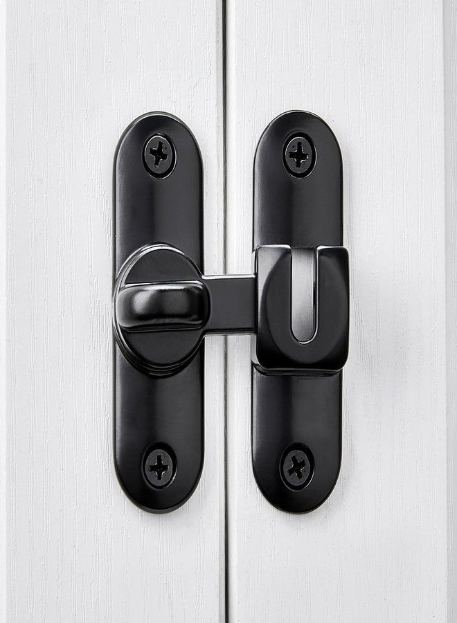 INIRET Black Barn Door Latches,90/180 Degree Gate Lock,Flip Gate Latches Hardware,Zinc Alloy Right Angle Door Lock Latch,Door Security Sliding Door Latch Lock for Cabinets,Bathroom - Image 5