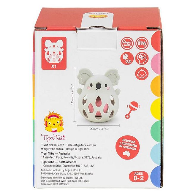 Tiger Tribe Silicone Koala Rattle for Babies, Gentle Sound, Soft & Squishy, Safe for 0+ Months, 11.5x10cm - Image 5