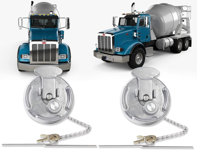 MIKODA 2 Pack Locking Diesel Fuel Cap for Peterbilt Semi Trucks (1972-2017) - Image 1