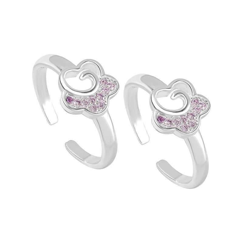silver chest 925 Sterling Silver Toe Ring for Women Elegant Design | Adjustable Bichiya | Modern Silver Toe Rings for Girls & Womes With Certificate Of Authenticity | Chandi Bichiya Set - Image 1
