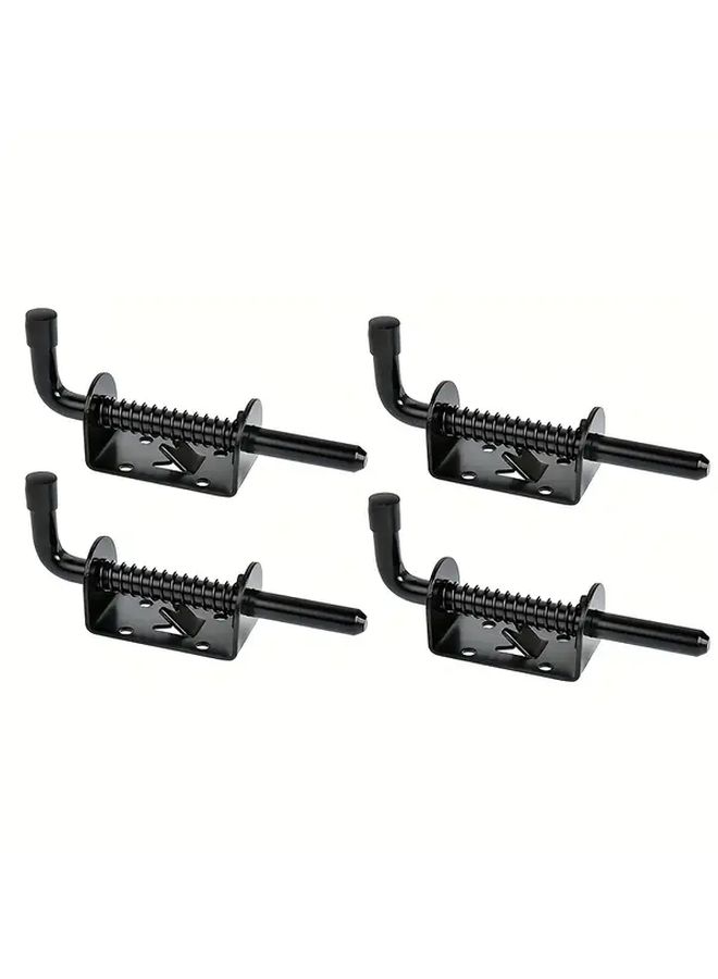 4pcs 304 Stainless Steel Heavy Duty Spring Loaded Barrel Bolt Latches No Tools Installation - Image 1