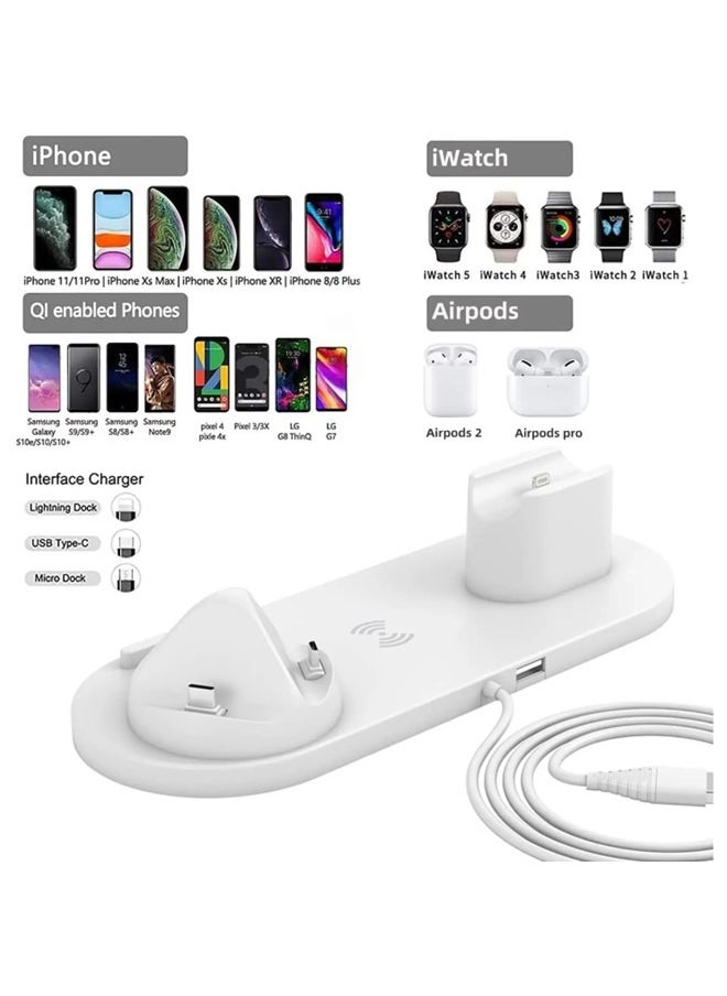 We Happy 6 in 1 Wireless Charging Station, Multi-Function Portable Fast Charger Stand for Smartphone, Watch and Air buds  - Image 5