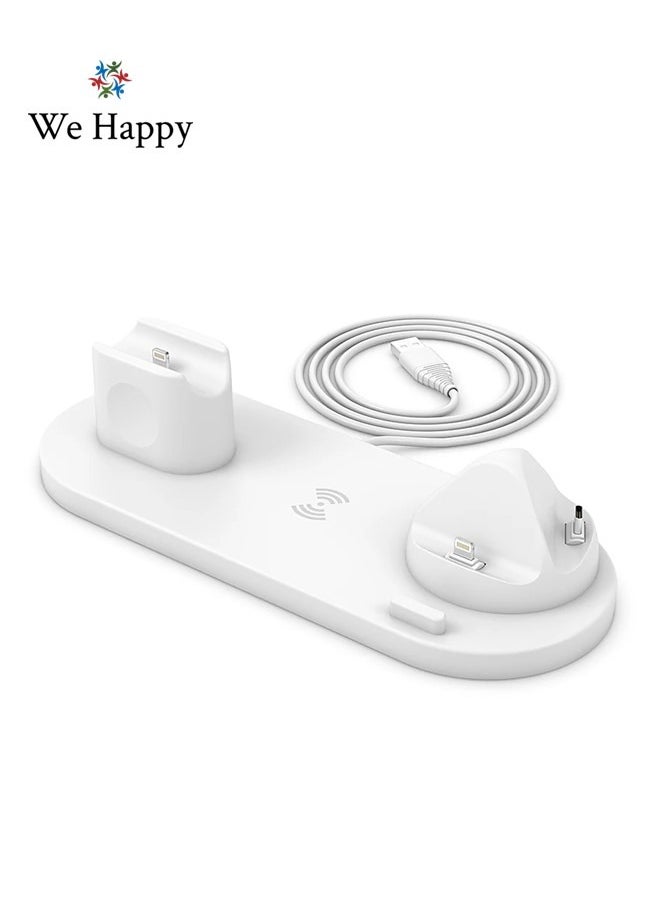 We Happy 6 in 1 Wireless Charging Station, Multi-Function Portable Fast Charger Stand for Smartphone, Watch and Air buds  - Image 2