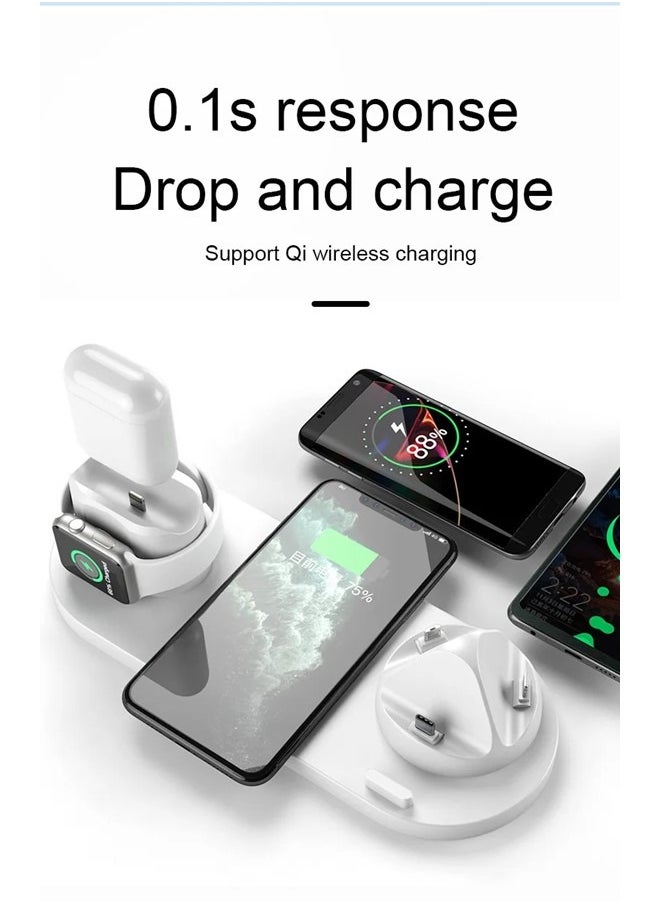 We Happy 6 in 1 Wireless Charging Station, Multi-Function Portable Fast Charger Stand for Smartphone, Watch and Air buds  - Image 4