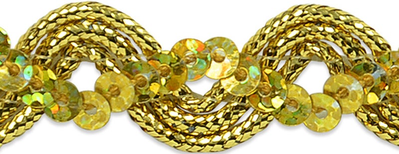 Expo International Karmen Sequin Metallic Braid Spool | Gold | (3 Yard Cut) Trim, 3 yd - Image 2