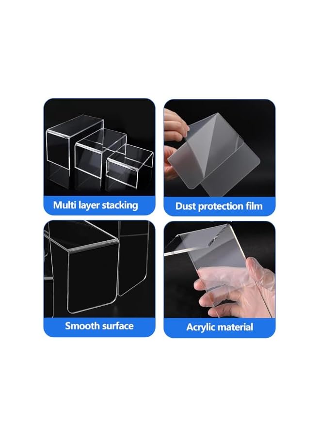 The Bros حامل عرض أكريليك شفاف، 3 قطع أرفف عرض شفافة متعددة المستويات، لجمع التحف، المجوهرات، فنكو بوب، ألعاب الشخصيات، زينة كعك الكب كيك - Image 5