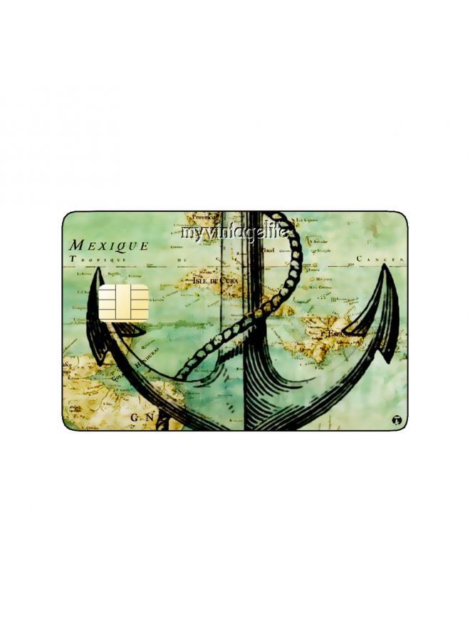 RKN PRINTED BANK CARD STICKER Aesthetic Vintage Anchor Drawing - Image 1
