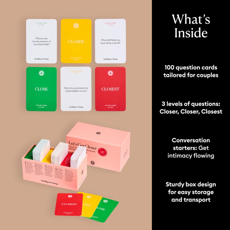 Intelligent Change Get Closer Conversation Cards for Couples, Intimacy Deck Card Game, Fun Date Night Ideas, 100 Icebreaker Couple Questions to Strengthen Bonds and Relationships - Image 3