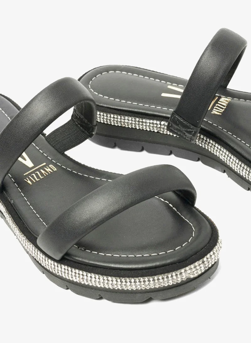 VIZZANO Black Flat Sandals for Women – Stylish Ladies Flat Sandals & Comfortable Flat Slippers for Women | Best Price UAE