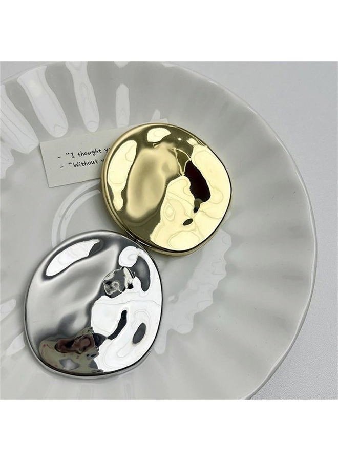 OIDIMS Vintage Geometric Metal Brooch Pins for Women Men Fashion Irregular Round Corsage Lapel Badges Coat Sweater Scarves Shawl Dress Accessory Fashion Weddind Party Prom Jewelry for Girlfriend Ladies - Image 5