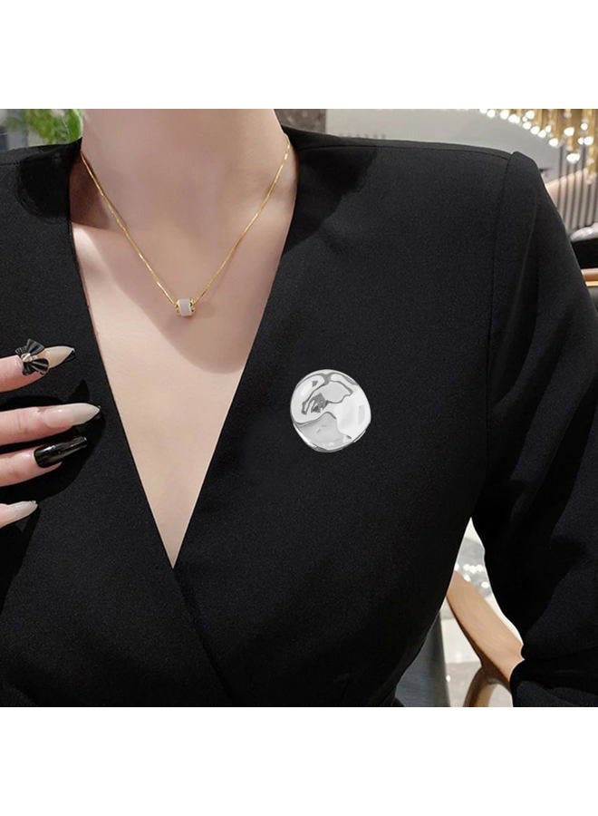 OIDIMS Vintage Geometric Metal Brooch Pins for Women Men Fashion Irregular Round Corsage Lapel Badges Coat Sweater Scarves Shawl Dress Accessory Fashion Weddind Party Prom Jewelry for Girlfriend Ladies - Image 2