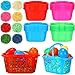 Maxcheck 20 Pcs Plastic Easter Baskets bulk Mini Easter Baskets Bag with Handles 160g Easter Grass Stuffers for Easter Egg Hunt Party Favor - Image 2