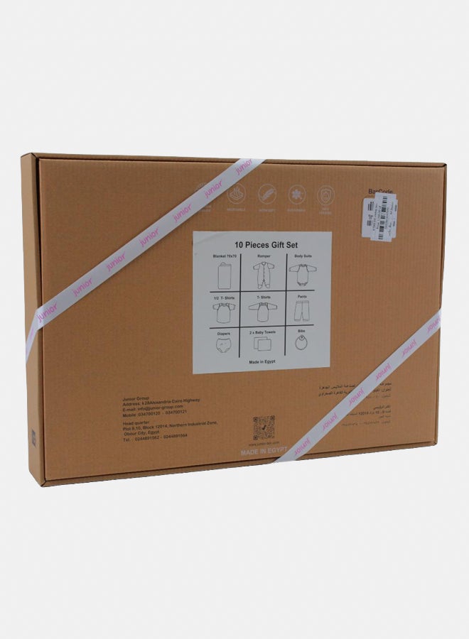 جونيور بوكس هدايا قطن بيبي بناتي – وردي بفراشات (١٠ قطع) - Image 2